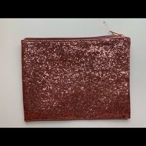 Pink glitter makeup bag plastic clutch N(without)T